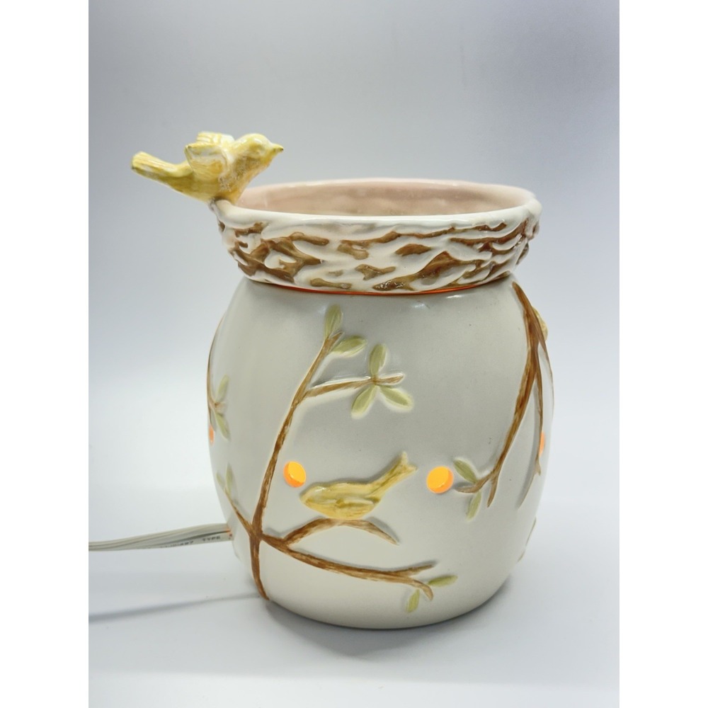 RETIRED Scentsy Nature's Haven Bird Nest Full Size Wax Warmer 7" Tall - NEW BULB